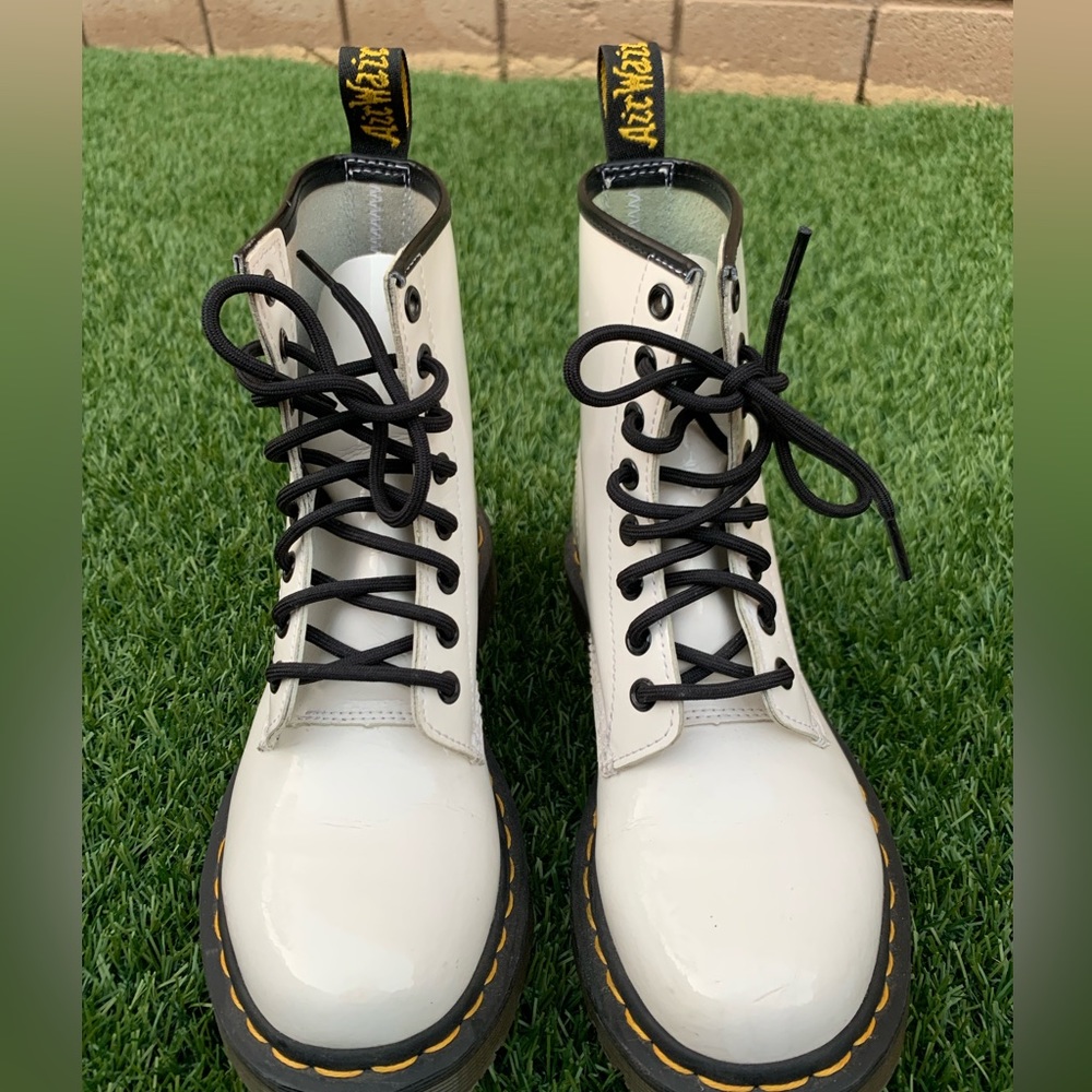 White Patent Leather Doc Martens